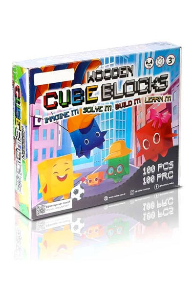 ZETCONCEPT REDKA WOODEN CUBE BLOCKS - EĞİTİCİ AHSAP KÜP BLOKLARI OYUNU- - 2