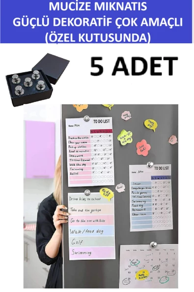 ZETCONCEPT MUCİZE MIKNATIS-GÜÇLÜ VE ÇOK AMAÇLI KULLANIM (BUZDOLABI,KALORİFER PETEĞİ,FOTOĞRAF VE ANAHTAR TUTUCU) - 5