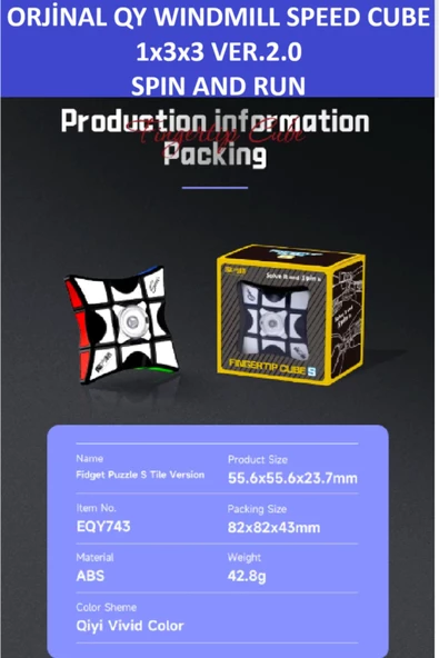 ZETCONCEPT QY ORIGINAL 1X3X3 STRES ÇARKI VE PROFESYONEL MAGIC SPEED CUBE ( S TILE)-PROFESYONEL ZEKA SABIR KÜPÜ - 6