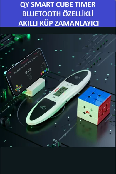 ZETCONCEPT QY Bluetoothlu Akıllı Zeka Küpü Zamanlayıcı - Qy Smart Speed Cube Timer - Sabır Küpü Kronometresi - 2