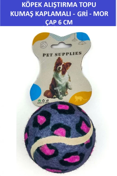 ZETCONCEPT KUMAŞ KAPLAMALI KÖPEK ALIŞTIRMA TOPU (6 CM ÇAP) DAYANIKLI - TENİS TOPU SERTLİĞİNDE