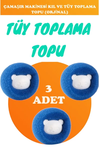 ZETCONCEPT Çamaşır Makinesi Tüy ve Kıl Toplama Topu 3 lü Set (Orjinal)