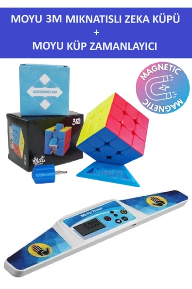 ZETCONCEPT Moyu 3m Profesyonel Speed Cube Ve Moyu Küp Zamanlayıcı Seti-3x3 Rubik Zeka Küpü Ve Zamanlayıcı