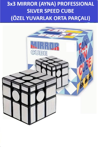 ZETCONCEPT 3X3 SILVER MIRROR YUVARLAK PARÇALI AYNA KÜP -Zeka Küpü - Profesyonel Speed Cube - Sabır Küpü - - 2