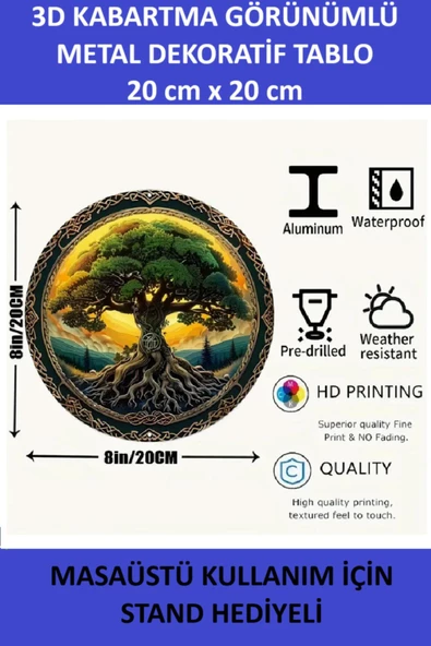 ZETCONCEPT 3D Efektli 20X20 Metal Tablo - 2