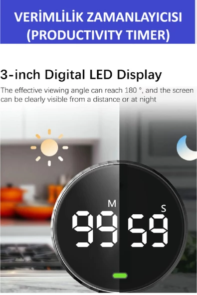 ZETCONCEPT Verimlilik Zamanlayıcısı Planlama, Odaklanma, Zaman Yönetimi (Test ve Soru Çözmede Yardımcı) - 5