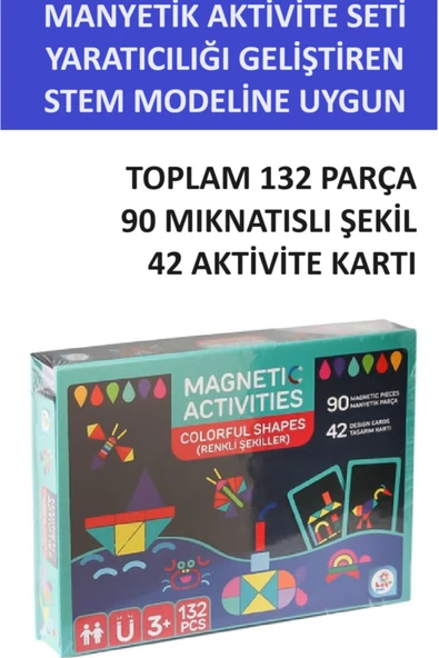 ZETCONCEPT MANYETİK RENKLER VE ŞEKİLLER YARATICI AKTİVİTE SETİ (STEM MODELİNE UYGUN) 132 PARÇA