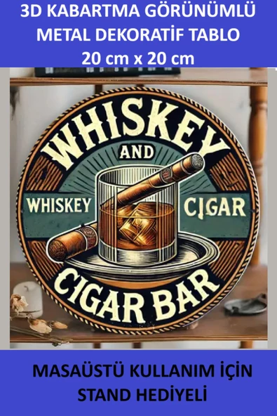 ZETCONCEPT 3D Efektli Bar Temalı 20X20 Metal Tablo - 2