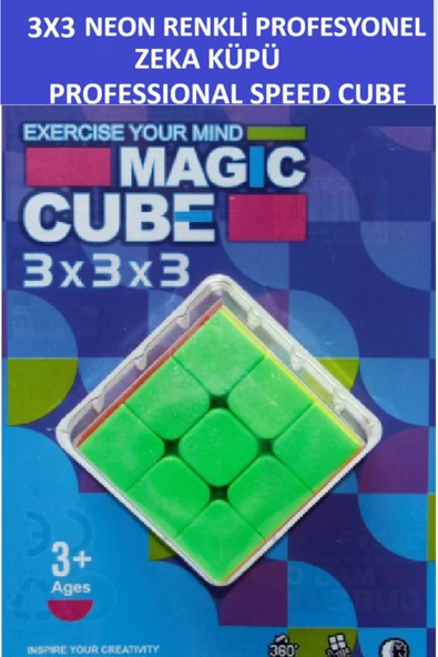 ZETCONCEPT 3x3 Profesyonel Kutulu Neon Speed Cube Zeka Sabır Küpü