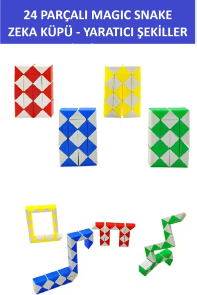 ZETCONCEPT 24 PARÇALI YARATICI MAGIC SNAKE CUBE -SİHİRLİ YILAN ZEKA SABIR KÜPÜ - RENK: KIRMIZI - 5