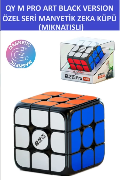 ZETCONCEPT QY M PRO ART BLACK ÖZEL SERİ 3x3 MIKNATISLI Manyetik Zeka Küpü-Profesyonel Speed Cube - Sabır Küpü -