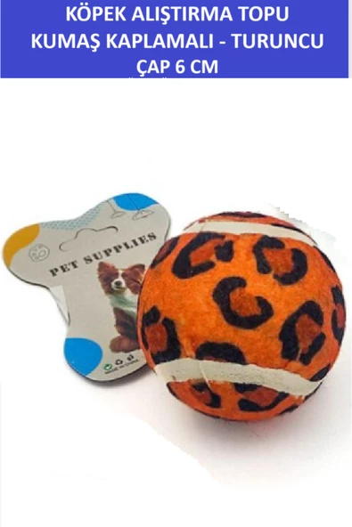 ZETCONCEPT KUMAŞ KAPLAMALI KÖPEK ALIŞTIRMA TOPU (6 CM ÇAP) DAYANIKLI - TENİS TOPU SERTLİĞİNDE - 2