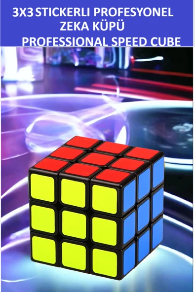 ZETCONCEPT 3X3X3 PROFESSIONAL SPEED CUBE STICKERLI - STICKERLI PROFESYONEL RUBİK ZEKA SABIR KÜPÜ