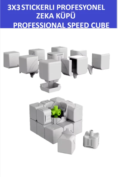 ZETCONCEPT 3X3X3 PROFESSIONAL SPEED CUBE STICKERLI - STICKERLI PROFESYONEL RUBİK ZEKA SABIR KÜPÜ - 4