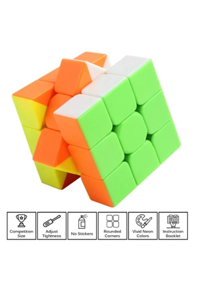 ZETCONCEPT 3x3 Profesyonel Kutulu Neon Speed Cube Zeka Sabır Küpü - 6