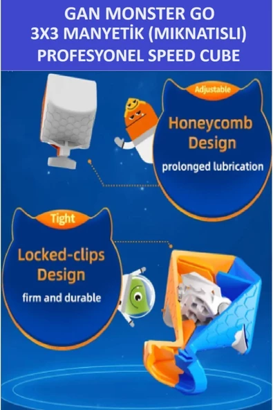 ZETCONCEPT GAN MG356 3x3X3 MIKNATISLI Manyetik Zeka Küpü - Profesyonel Speed Cube - Sabır Küpü - - 5