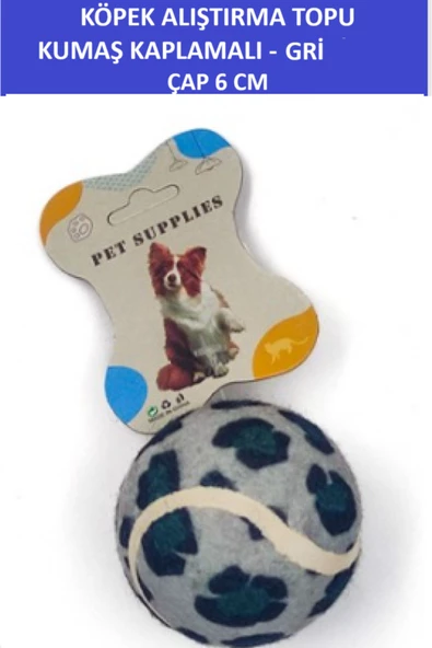 ZETCONCEPT KUMAŞ KAPLAMALI KÖPEK ALIŞTIRMA TOPU (6 CM ÇAP) DAYANIKLI - TENİS TOPU SERTLİĞİNDE - 2