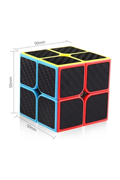 ZETCONCEPT QY 2X2 KARBON FIBER PROFESYONEL SPEED CUBE  -RUBIK 2X2 ZEKA SABIR KÜPÜ - 4