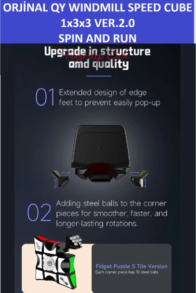 ZETCONCEPT QY ORIGINAL 1X3X3 STRES ÇARKI VE PROFESYONEL MAGIC SPEED CUBE ( S TILE)-PROFESYONEL ZEKA SABIR KÜPÜ - 3