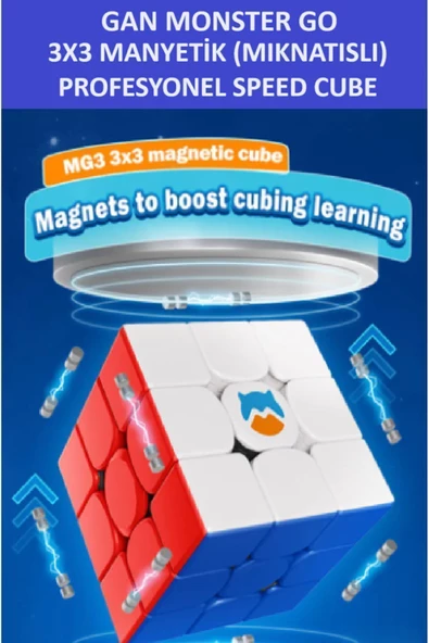 ZETCONCEPT GAN MG356 3x3X3 MIKNATISLI Manyetik Zeka Küpü - Profesyonel Speed Cube - Sabır Küpü - - 3