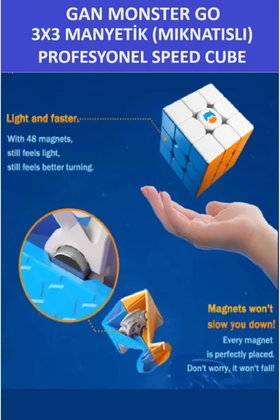 ZETCONCEPT GAN MG356 3x3X3 MIKNATISLI Manyetik Zeka Küpü - Profesyonel Speed Cube - Sabır Küpü - - 4