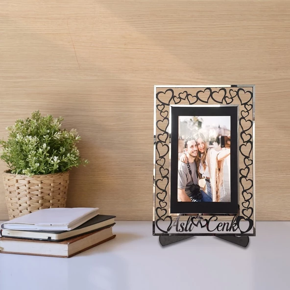 Veraart Kişiye Özel Işıklı Fotoğraf Çerçevesi Sevgililer Günü Hediyesi - 7