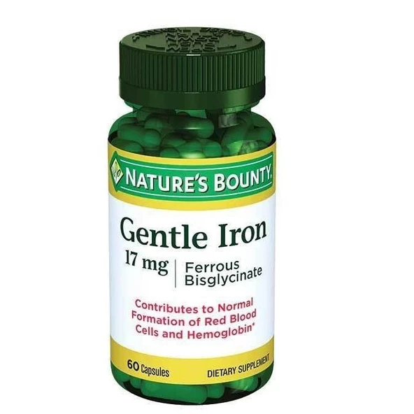 Nature's Bounty Gentle Iron 17mg 60 Kapsül ürün görseli