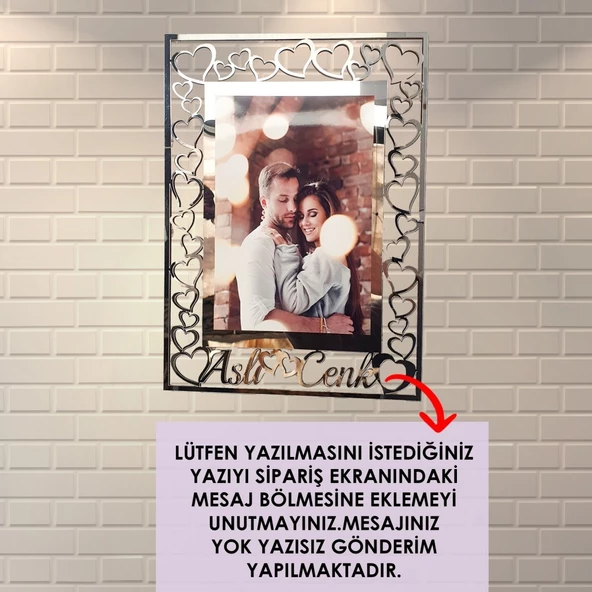 Veraart Kişiye Özel Işıklı Fotoğraf Çerçevesi Sevgililer Günü Hediyesi - 4
