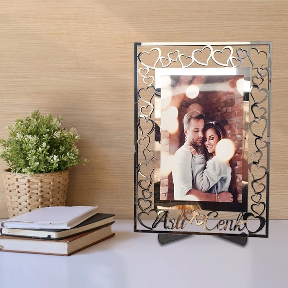 Veraart Kişiye Özel Işıklı Fotoğraf Çerçevesi Sevgililer Günü Hediyesi - 6