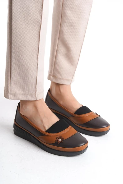 Kadın Günlük Rahat Taban Düz Ayakkabı Scuba Kumaş Comfort Ayakkabı - Resim 11