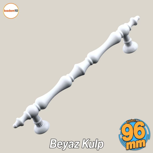 Nilay Beyaz Metal Kulp 96 mm -9.6 cm Mobilya Çekmece Mutfak Dolabı Dolap Kulpları Kulbu Kulpu Beyaz