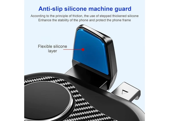 latoon PL-8615 Vantuz + Braketi 360 Derece Siyah Telefon Tutucu - 6