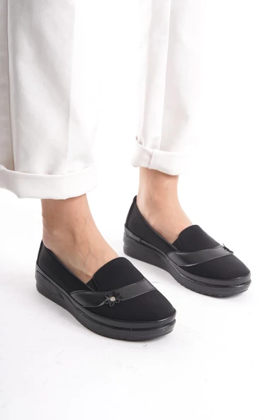 Kadın Günlük Rahat Taban Düz Ayakkabı Scuba Kumaş Comfort Ayakkabı