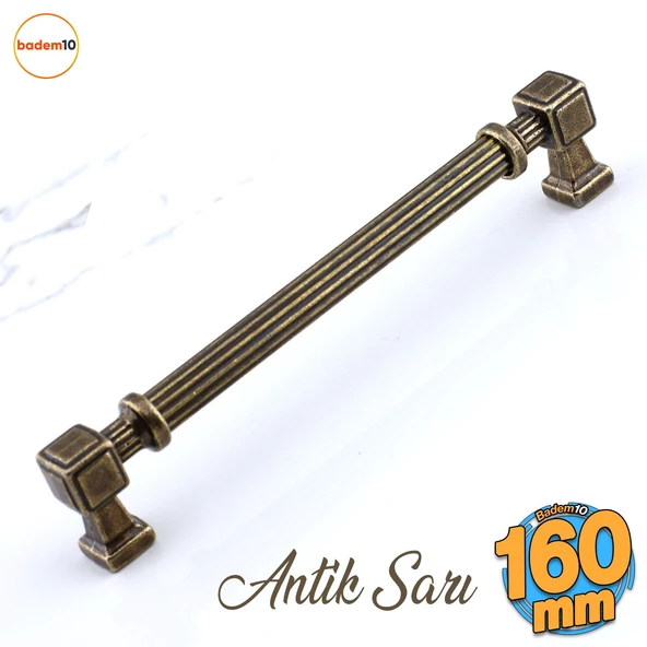 Talas 160 mm Çizgili Metal Antik Sarı Kulp Mobilya Çekmece Mutfak Dolabı Dolap Kulpları Kulb 16 cm