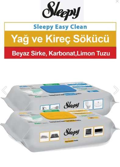 Sleepy Yüzey Temizleme Havlusu Kireç Sökücü ve Yağ Çözücü 30'Lu