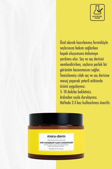 Maru.Derm Saç Kremi | Kepeğe Karşı Etkili Saç Kremi 300 ml | Normal/yağlı Saçlar | Vegann - 2