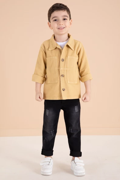 Hardal Jean Ceketli Pantolonlu Erkek Çocuk 3lü Takım 20014 - 3