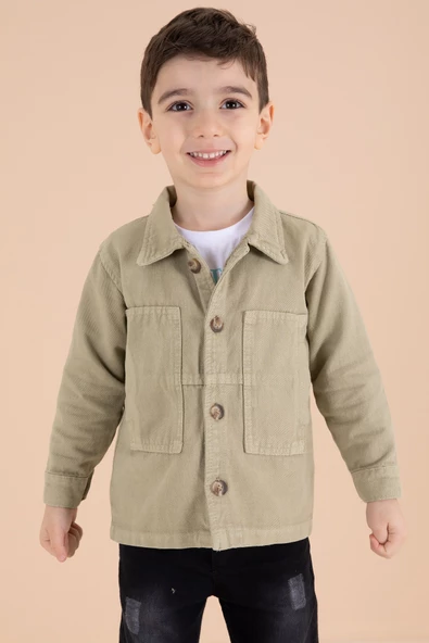 Yeşil Jean Ceketli Pantolonlu Erkek Çocuk 3lü Takım 20016 - 5