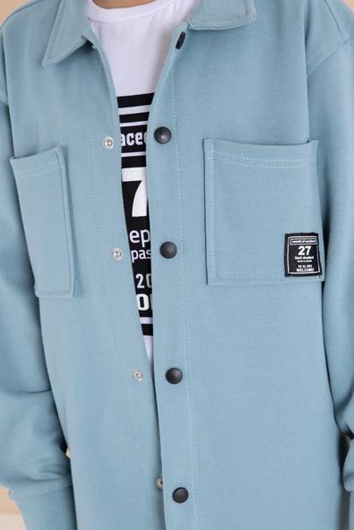 Mavi Armalı Gömlekli Jean Pantolonlu Erkek Çocuk 3lü Takım 19995 - 3