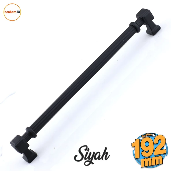 Talas 192 mm Çizgili SİYAH Metal Kulp Mobilya Çekmece Mutfak Dolabı Dolap Kulpları Kulb 19.2 cm