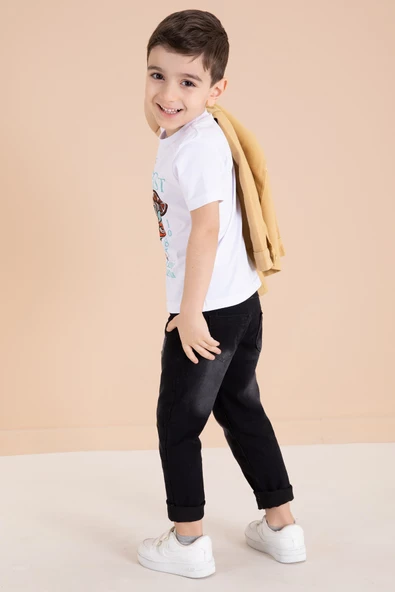 Hardal Jean Ceketli Pantolonlu Erkek Çocuk 3lü Takım 20014 - 5