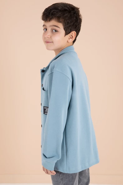 Mavi Armalı Gömlekli Jean Pantolonlu Erkek Çocuk 3lü Takım 19995 - 5