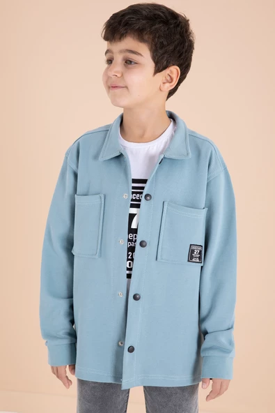 Mavi Armalı Gömlekli Jean Pantolonlu Erkek Çocuk 3lü Takım 19995 - 2