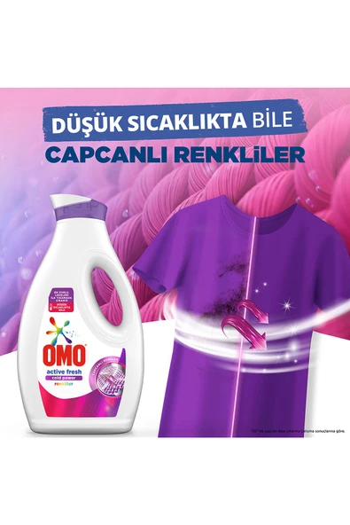 Omo Sıvı Çamaşır Deterjanı Renkli Çamaşırlar İçin 1690 ml x2 - Resim 4