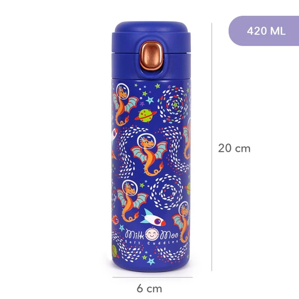 Milk&Moo Çelik Çocuk Matarası Ponix 420 ml - 4