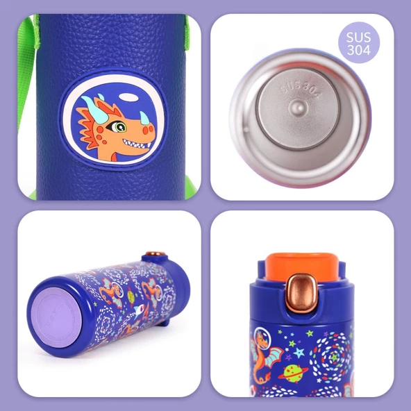 Milk&Moo Çelik Çocuk Matarası Ponix 420 ml - 7