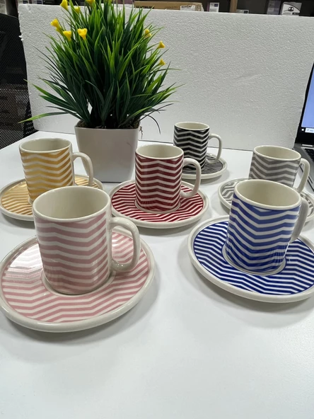 MONDECOR KARIŞIK RENKLİ MİX 6 KİŞİLİK FİNCAN TAKIMI