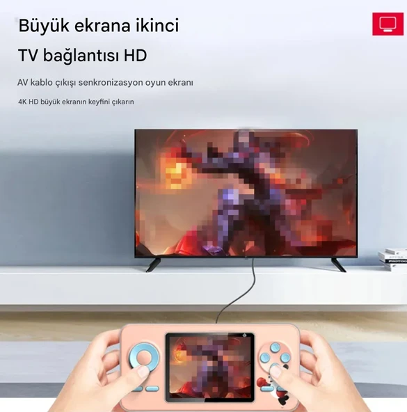 QASUL 520 Oyun Konsolu Retro Oyun Kumandası 2.4 inç Ekran El Tipi Oyun Oyuncusu İki Kişilik Mod - 5