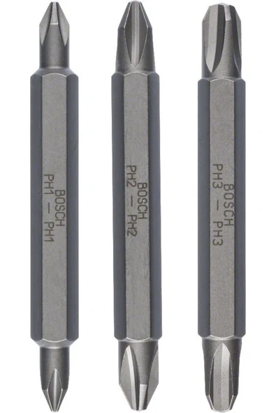 Bosch Ph1/2/3*60 Mm 3'lü Çift Taraflı Vidalama Ucu - 2607001748