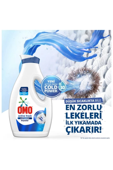 Omo Sıvı Active Fresh Cold Power Beyazlar İçin Çamaşır Deterjanı 1690 ml - 3